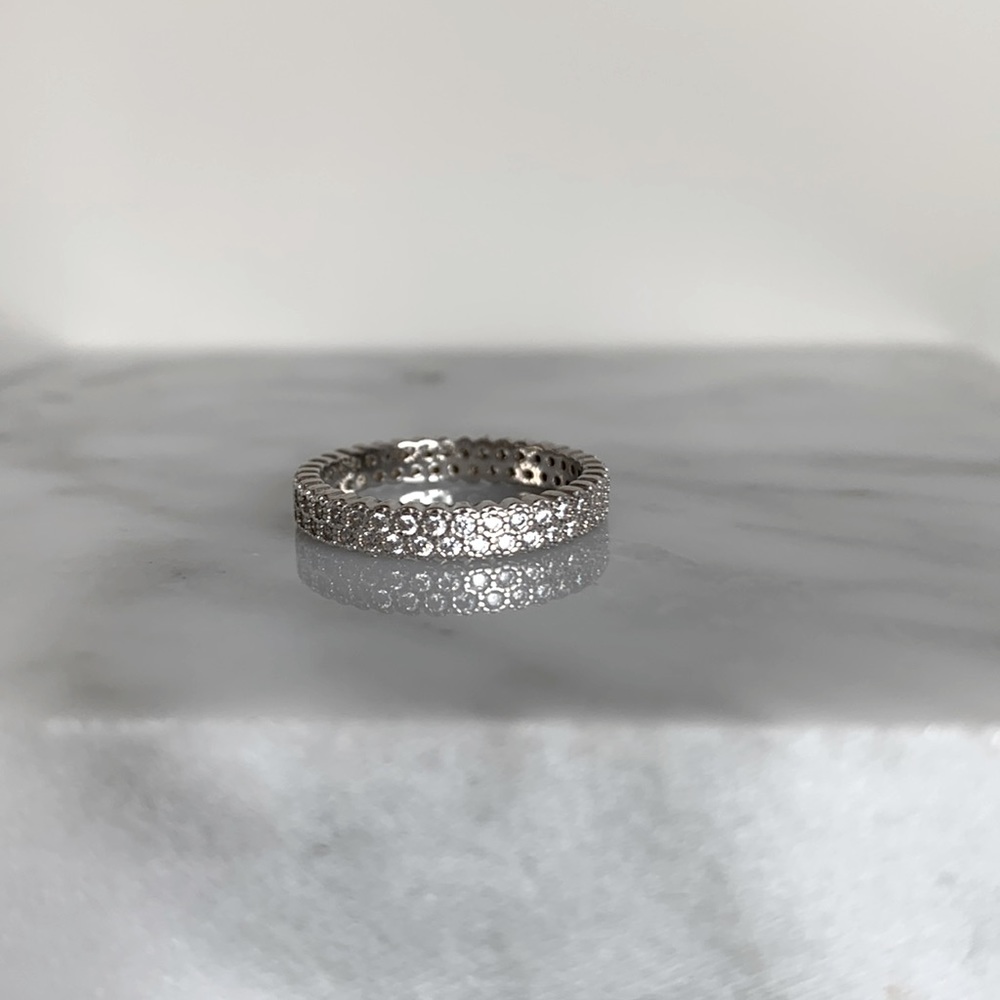 Sterling Silver double Micro Pavy infinity ring